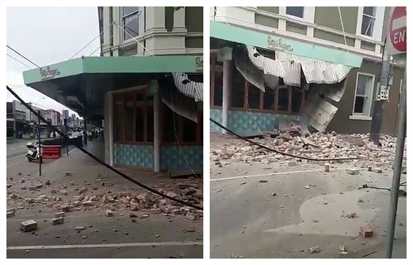 澳大利亚5.9级地震 震塌墨尔本楼房：现场一片狼藉